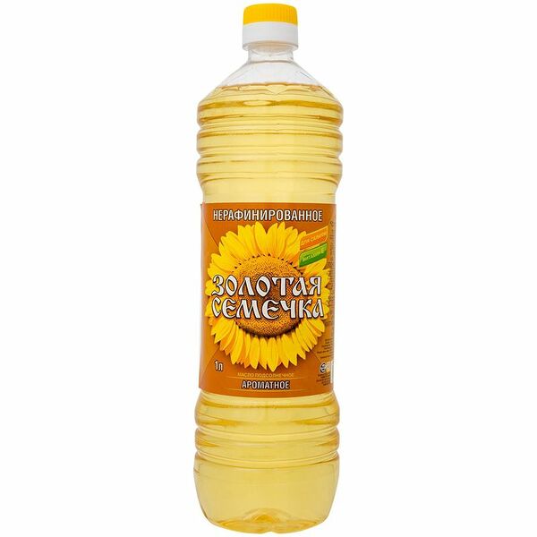Масло подсолнечное Золотая Семечка нерафинированное, 1л