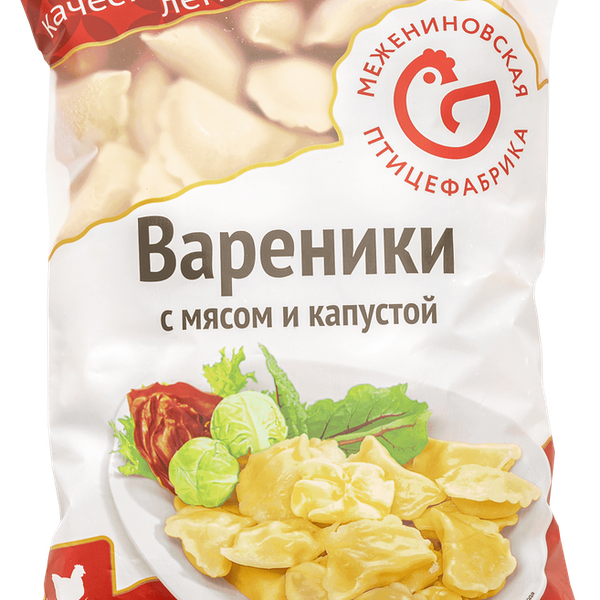 Вареники Межениновская птицефабрика с мясом и капустой 1 кг