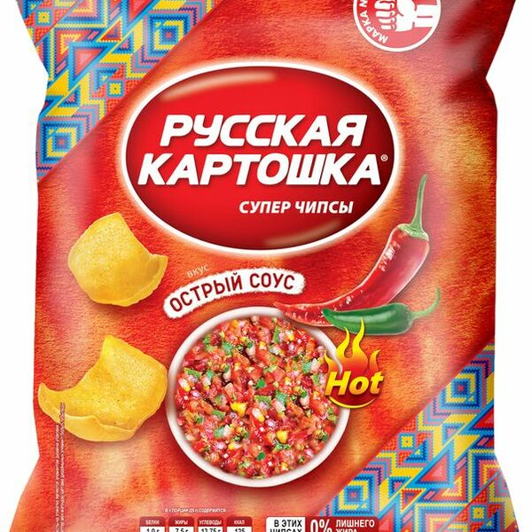Чипсы Русская картошка со вкусом Острый соус 200 г