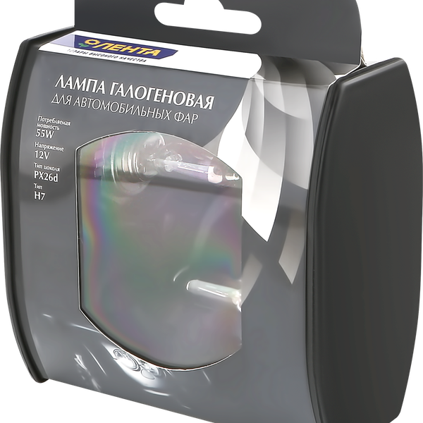 Лампа галогеновая для фар ЛЕНТА H7, 55W, 3500K Арт. H7 12V55W, 2шт
