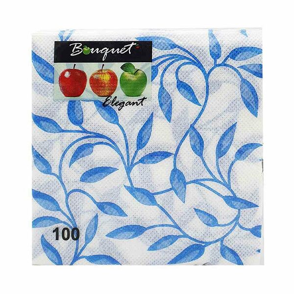 Салфетки декоративные Синие узоры 1 слой, 100 шт