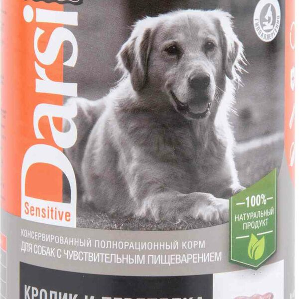 Корм для собак с чувствительным пищеварением Darsi Sensitive паштет из кролика и перепёлки, 410г