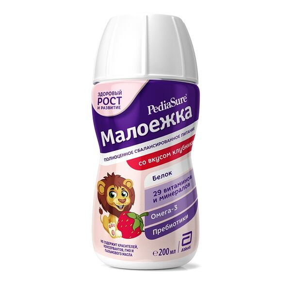 PediaSure Малоежка питание детское клубника 200 мл