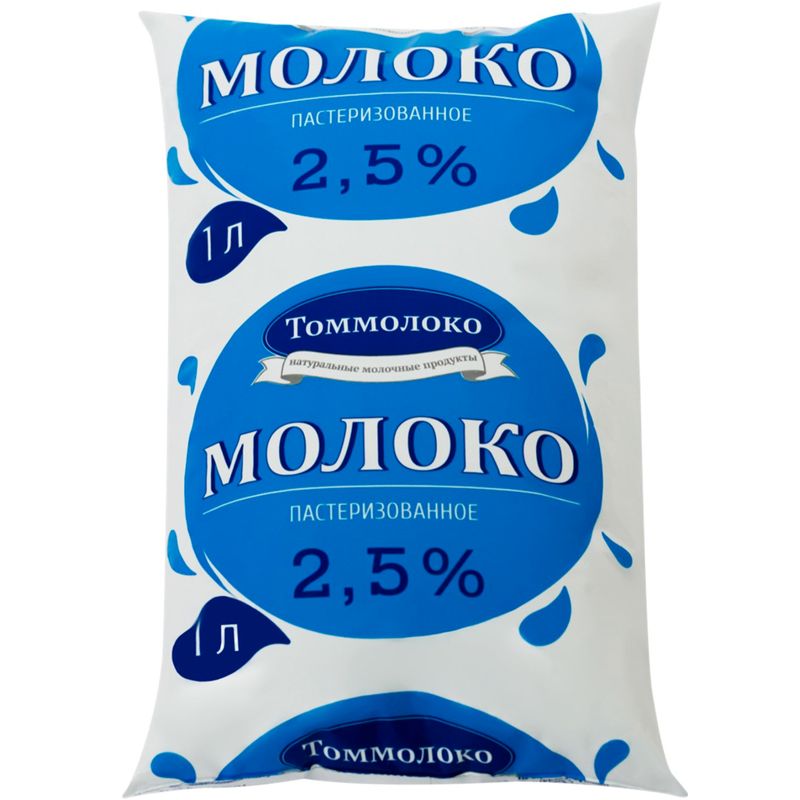 

Молоко Томмолоко пастеризованное, 2.5%, 1 л
