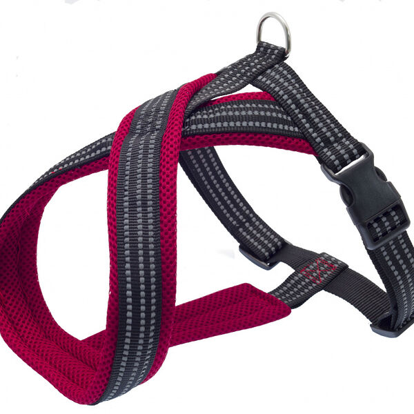 Каскад шлейка нейлоновая Х-образная с мягкой подкладкой 26 см., Красный