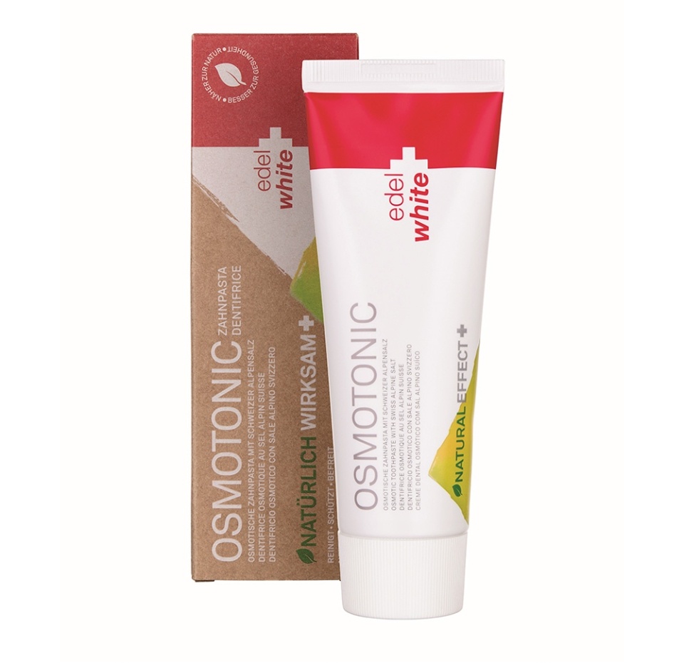 

Зубная паста edel+white Osmotonic Effect+ с швейцарской альпийской солью. Очищение, Защита, Детоксикация Scanderra Gmbh 75 мл, Швейцария
