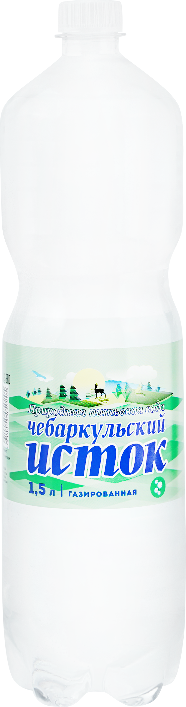 

Вода минеральная Чебаркульский исток Природная газированная 1.5 л