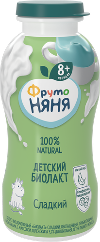 

Биолакт Фрутоняня с сахаром 3.2% бзмж 200 г