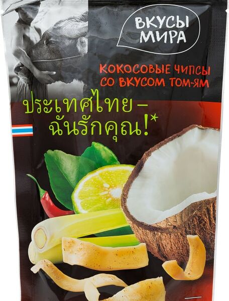 Чипсы Вкусы Мира кокосовые со вкусом Том-ям 40г