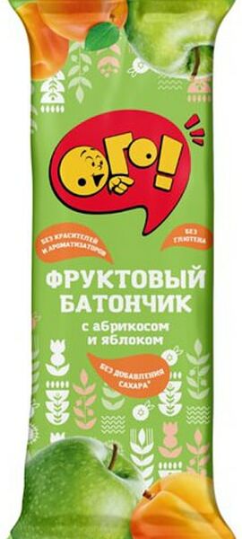 Батончик фруктовый Ого с Абрикосом и Яблоком 30г