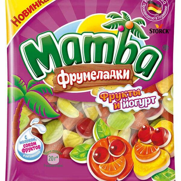 Мармелад Mamba жевательный Фрукты и йогурт фрумеладки
