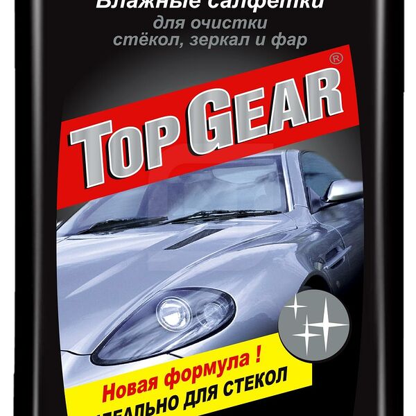 Влажные салфетки Top Gear для стекол зеркал и фар