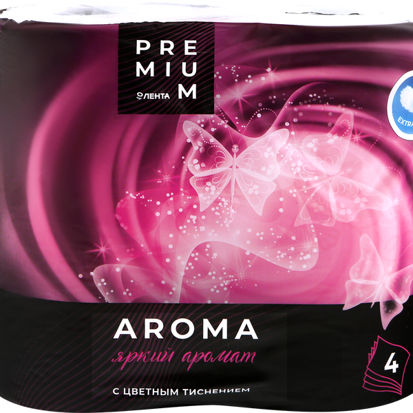 Бумага туалетная ЛЕНТА PREMIUM Ароматерапия 4-слоя, 4шт