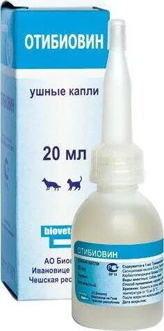 Капли BIOVETA Отибиовин ушные 20 мл