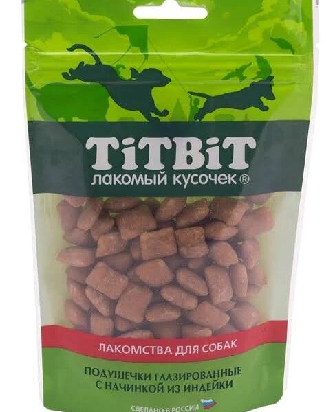 TiTBiT Подушечки глазированные с начинкой из индейки для собак Золотая коллекция Индейка