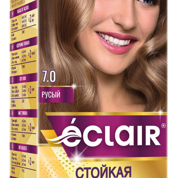 Стойкая крем-краска для волос с маслами Eclair Omega-9 тон 7.0 Русый