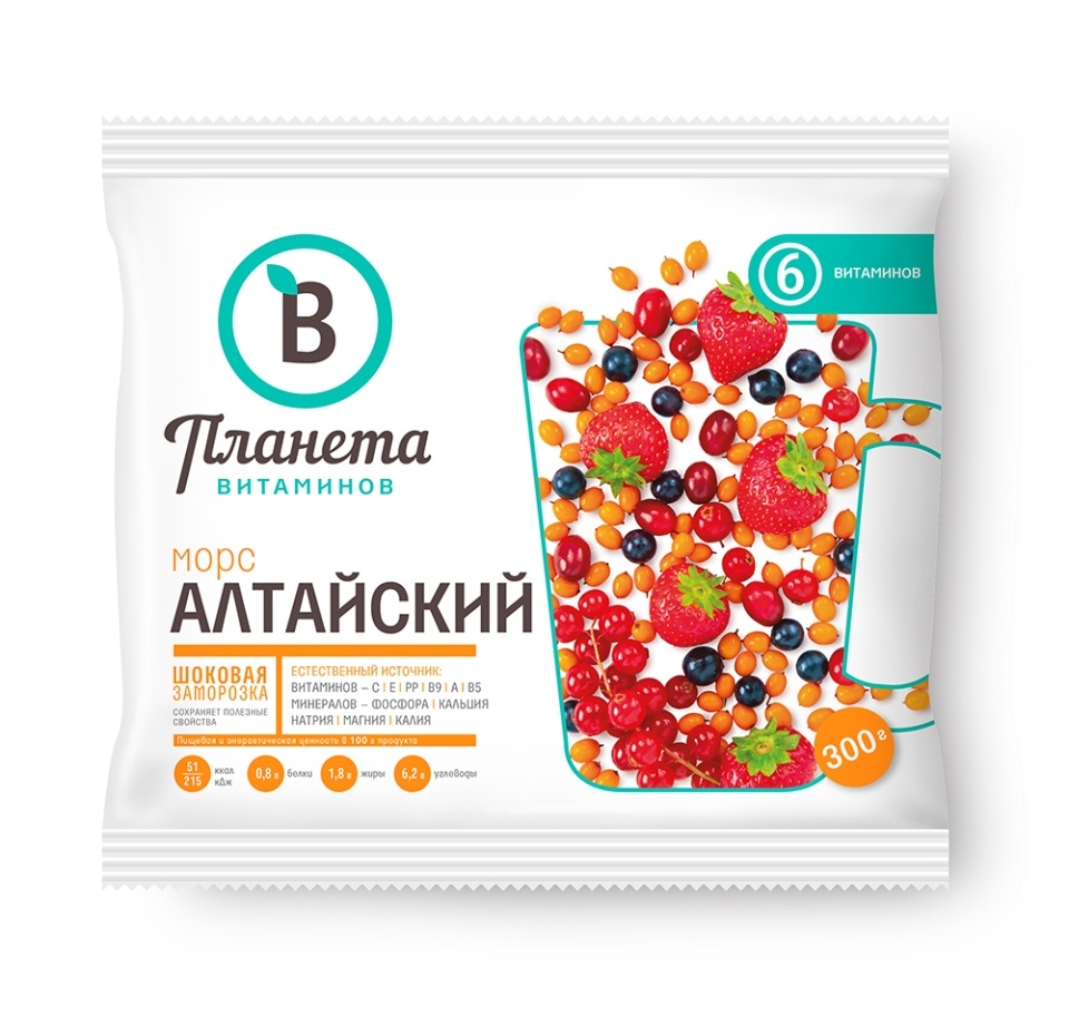 

Смесь из ягод Планета Витаминов Морс Алтайский замороженная 300 г