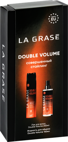 

Набор подарочный женский LA GRASE Set Double Volume Лак для волос, 250мл+Жидкость для укладки волос, 150мл