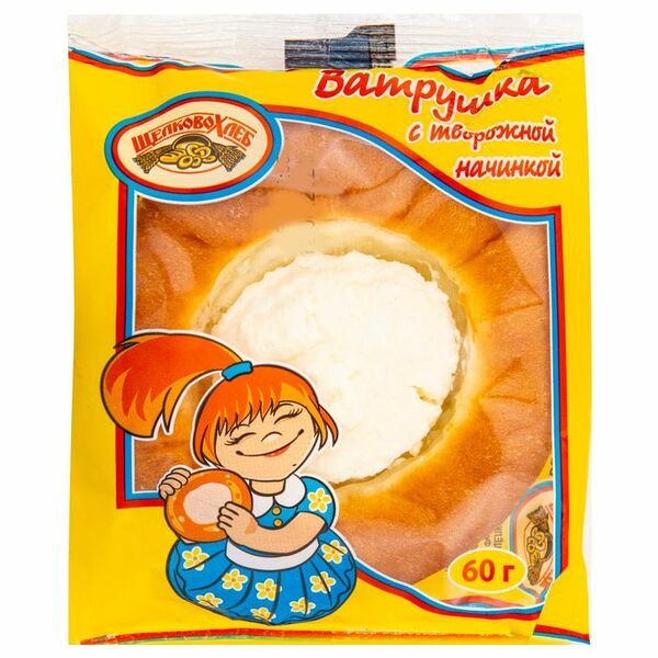 Ватрушка ЩелковоХлеб с творожной начинкой 60 г