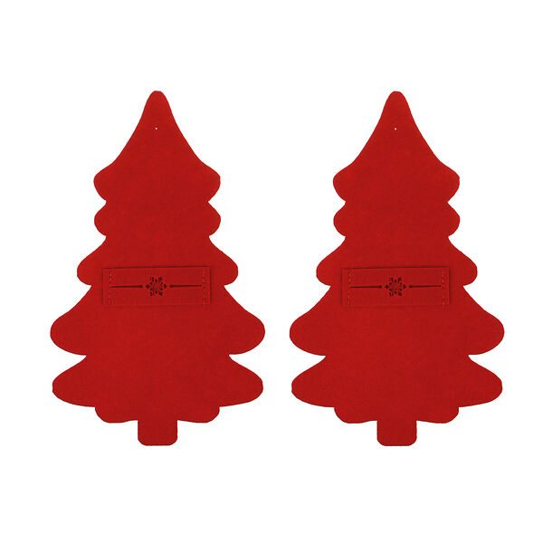 Provance винтер подставка фетровая под столовые приборы, 2шт в комплекте, 100% полиэстер, красный