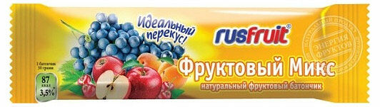 Батончик фруктовый микс ТМ RusFruit (РусФрут)
