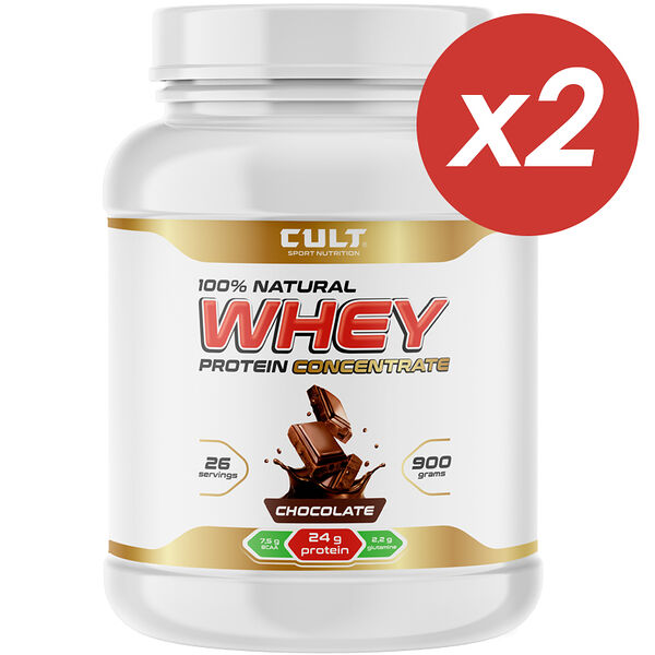Cult 100% Whey Protein 75 шоколад 900 г 2 шт 