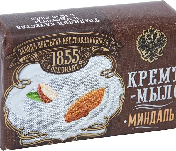 Крем-мыло Заводъ Братьевъ Крестовниковыхъ твердое Миндаль 190г