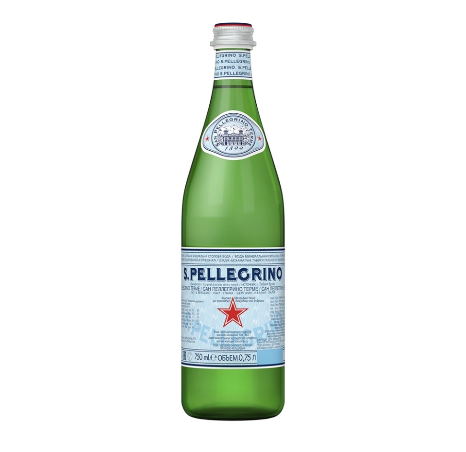 

Вода минеральная S.Pellegrino газированная стекло 750 мл