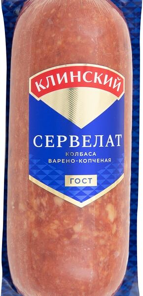 Колбаса Клинский Сервелат варено-копченый 340г