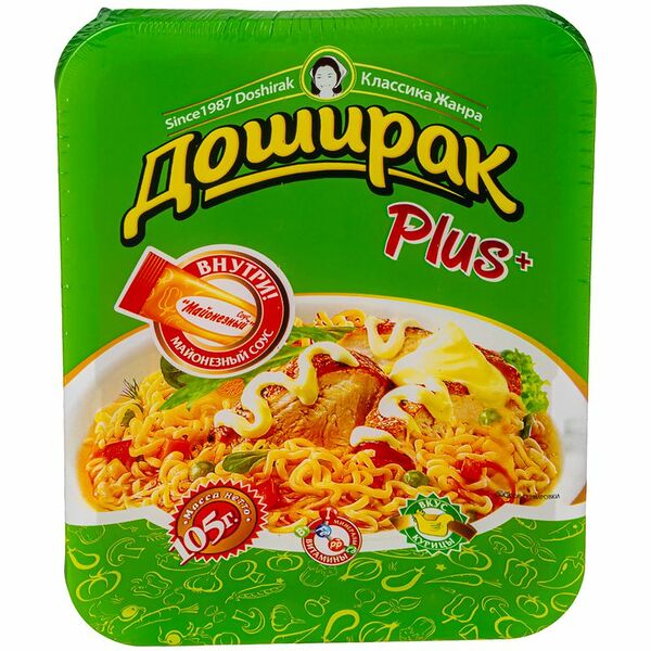 Лапша быстрого приготовления Доширак Plus со вкусом Курицы