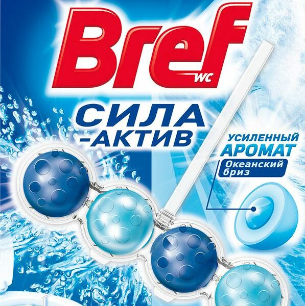 Средство чистящее Bref Сила-Актив для унитаза океанский бриз, 51г