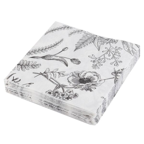 Салфетка бумажные Цветы, 33х33 см, 2-сл, 20 шт