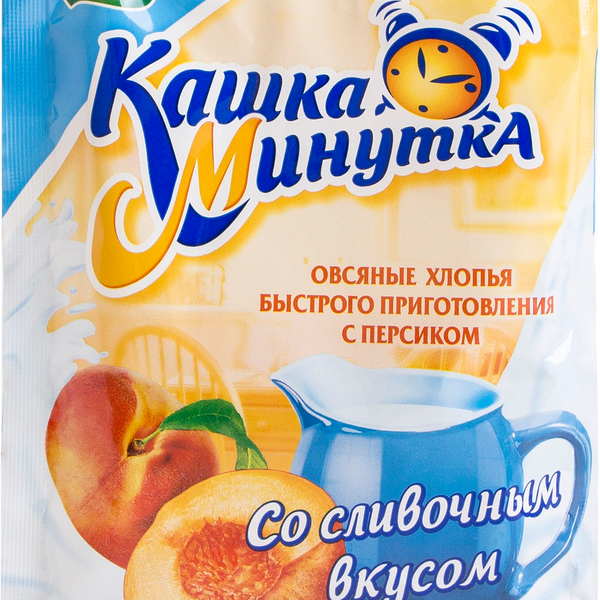 Хлопья овсяные Кашка-минутка с персиком и сливками 43г