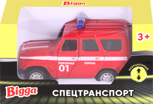 Игрушка инерционная BIGGA Пожарная машинка 1:43