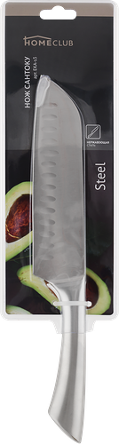 Нож сантоку HOMECLUB Steel 18см, цельнометаллический, нержавеющая сталь Арт. EKA-s3
