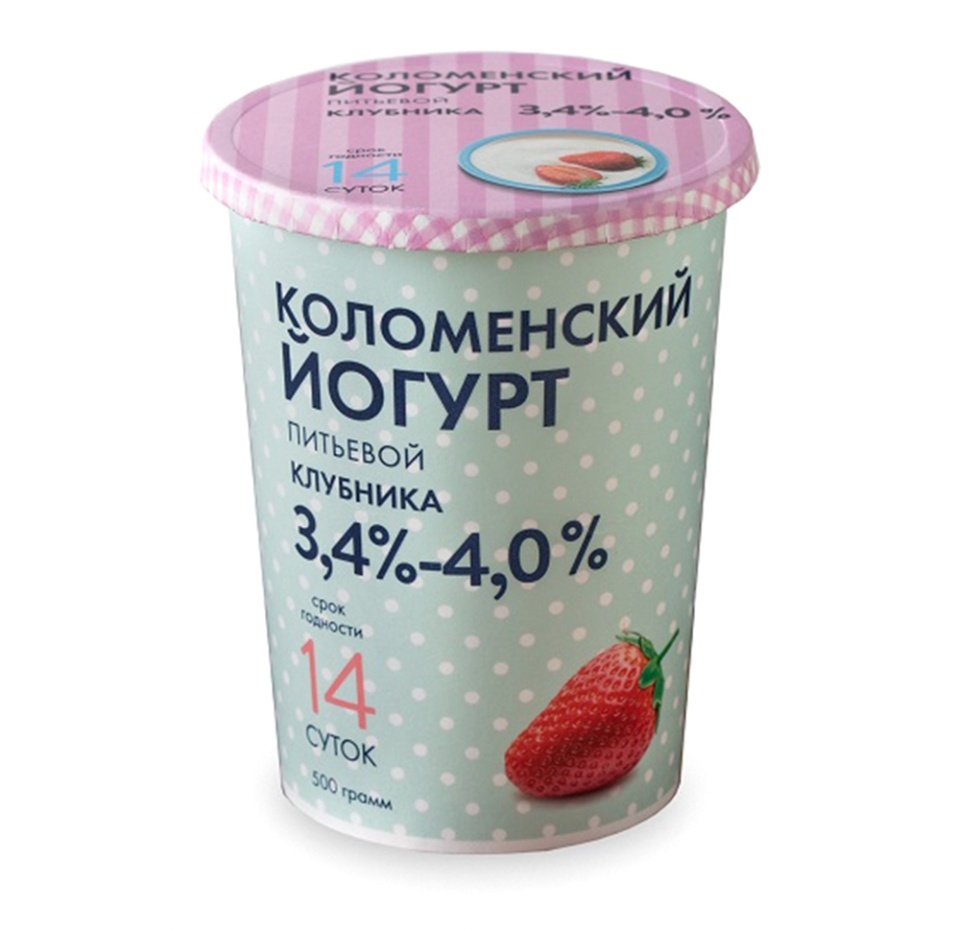 

Йогурт питьевой Коломенский клубничный 3.4-4% 500 г