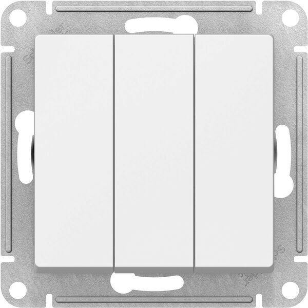 Выключатель Atlas трехклавишный, 10АХ, SCHNEIDER