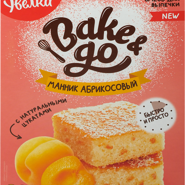 Смесь для выпечки BAKE&GO Манник абрикосовый, 400г