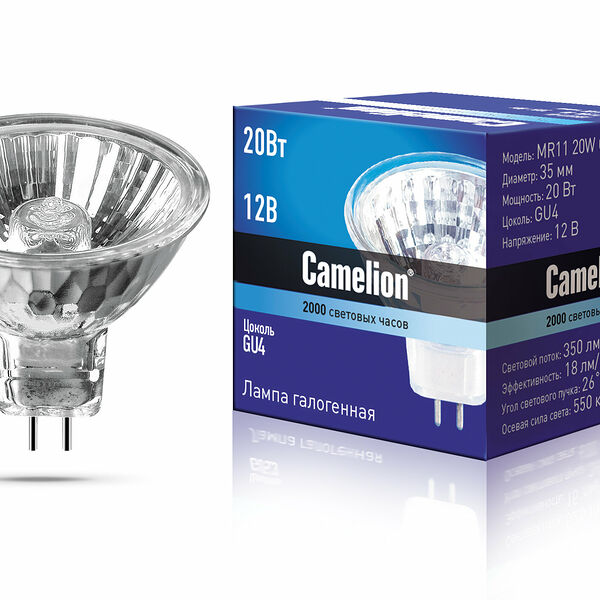 Лампа галогенная GU4 20 Вт ТМ Camelion  (Камелион)