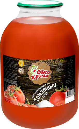 Сок Соки Крыма Томатный с мякотью с солью прямого отжима, 3 л