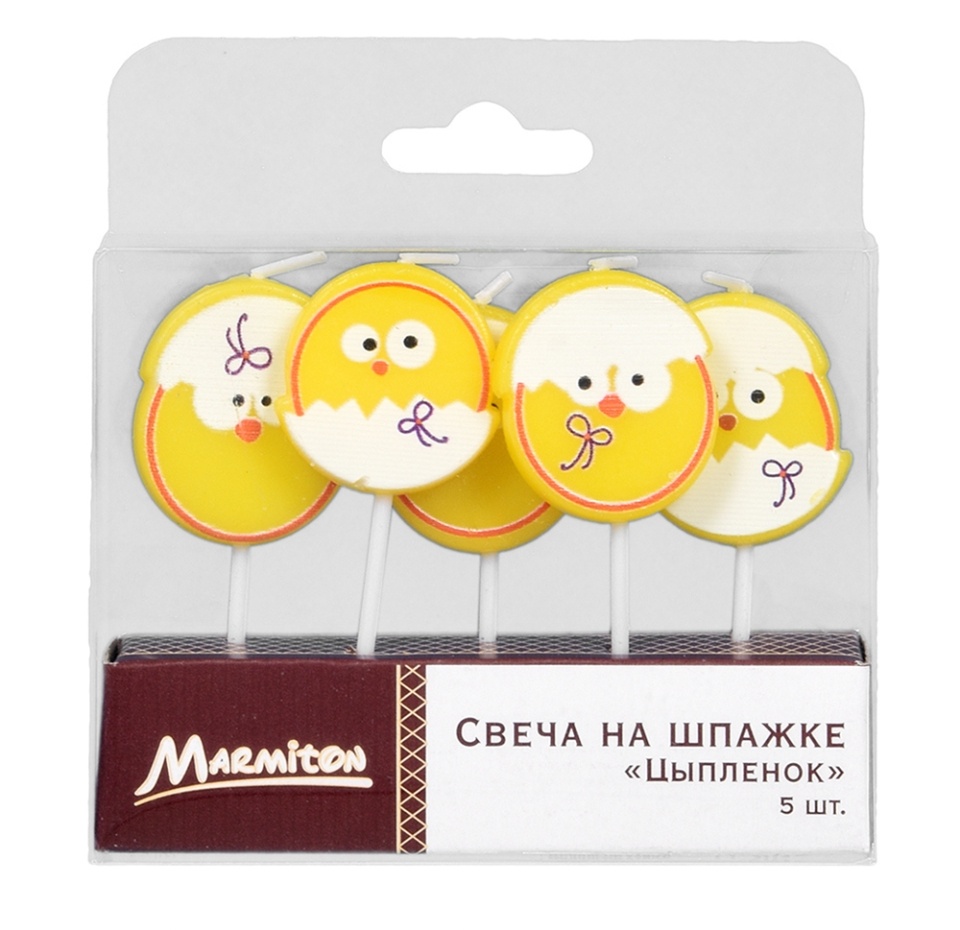 

Свеча на шпажке «Цыплёнок», Marmiton, 5 шт. 3.5x3 см