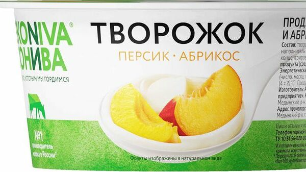 Десерт творожный Эконива с персиком и абрикосом 5%