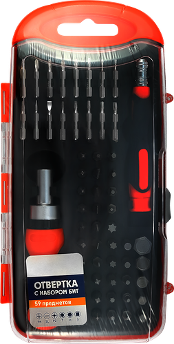 Отвертка PARK с набором бит, 59 предметов, Арт. 8606