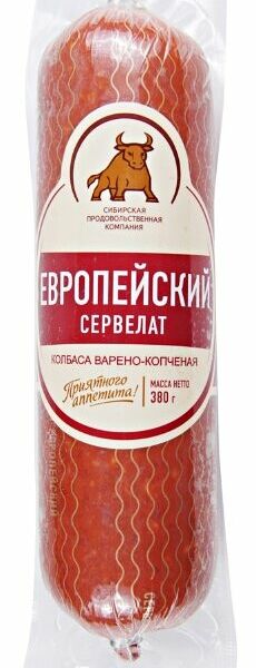 Колбаса варено-копченая Сибирская Продовольственная Компания Сервелат Европейский