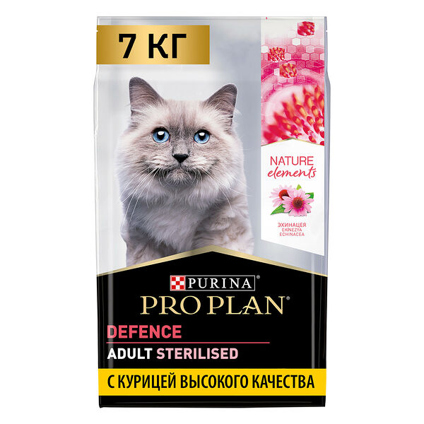 Сухой корм Pro Plan Nature Elements для взрослых стерилизованных кошек и кастрированных котов, с высоким содержанием курицы, 7 кг