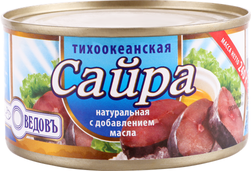 

Сайра Тихоокеанская натуральная, 230/250г
