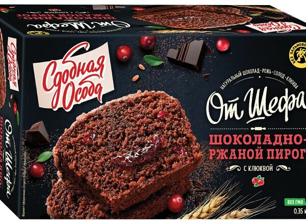 Пирог Сдобная Особа Шоколадно-ржаной с клюквой 350г
