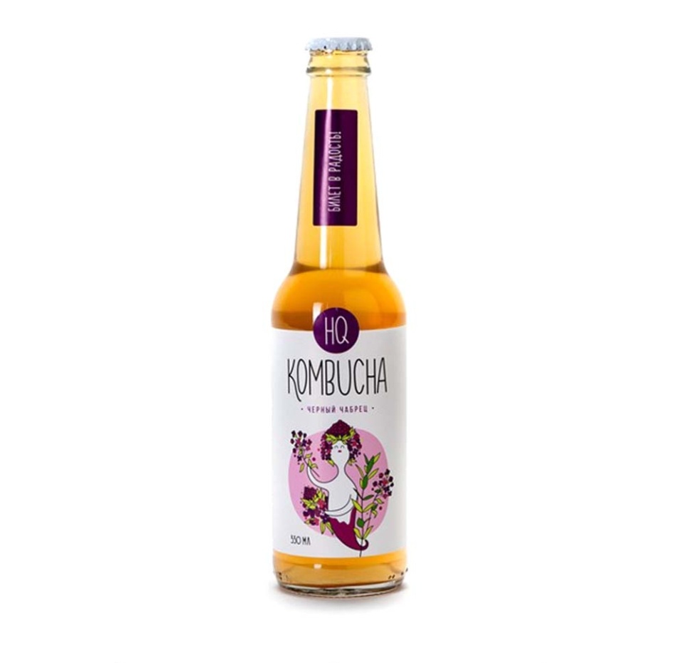 

Комбуча «Чёрный чабрец», HQ Kombucha, 330 мл