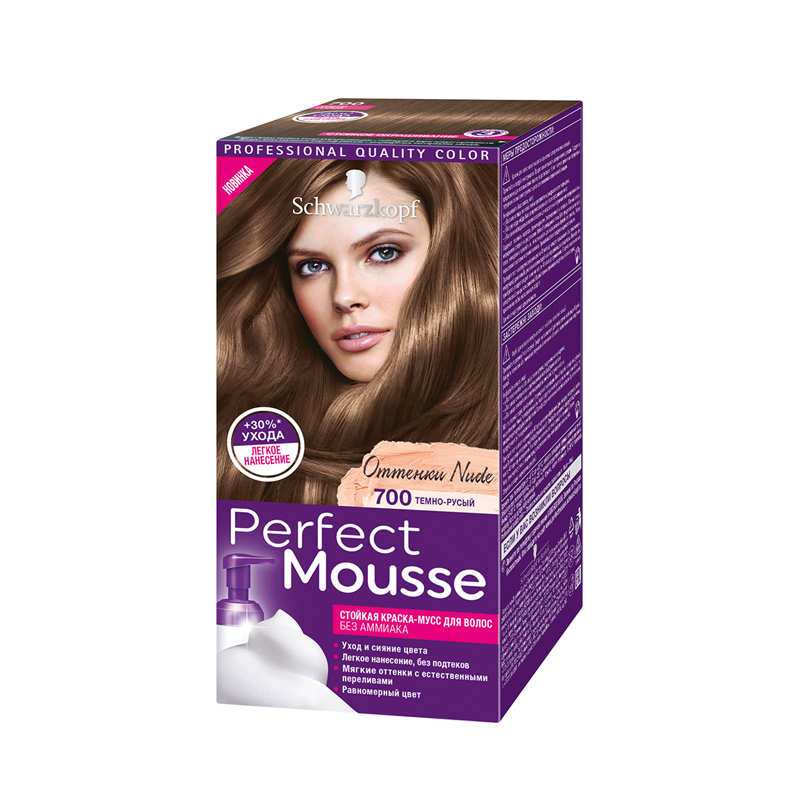 

Краска-мусс без аммиака Schwarzkopf Perfect Mousse т.700 Темно-русый, 92.5 мл