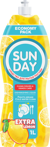 

Средство для мытья посуды Sunday Extra Lemon 1 л